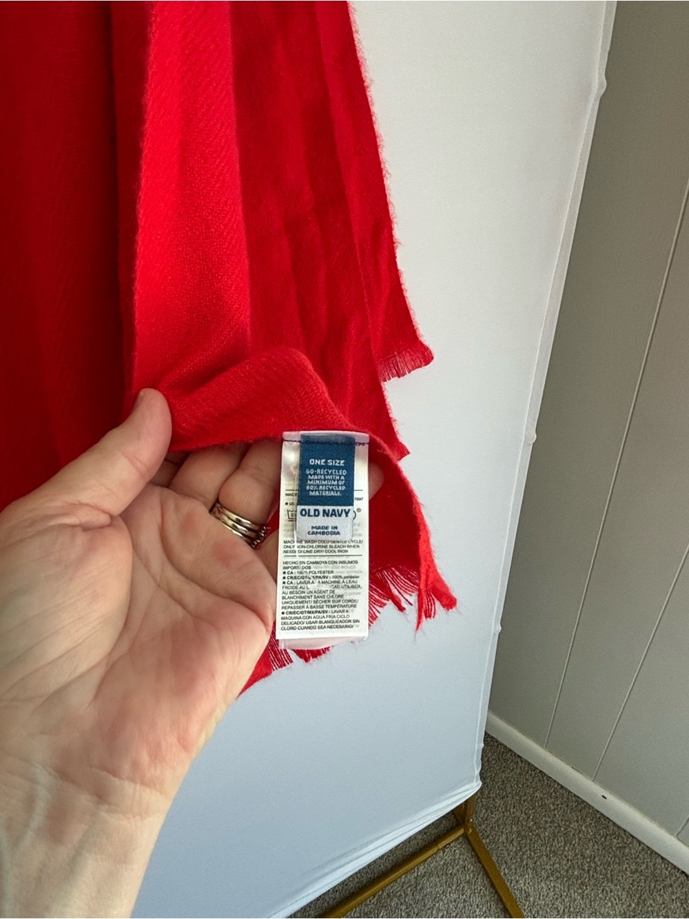 Old Navy Bright Red Fringe Scarf
